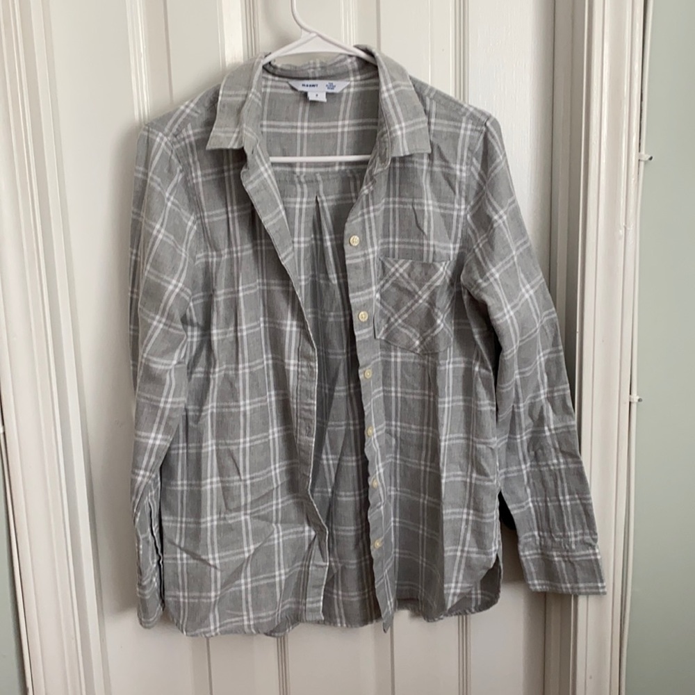 Gray plaid shirt
